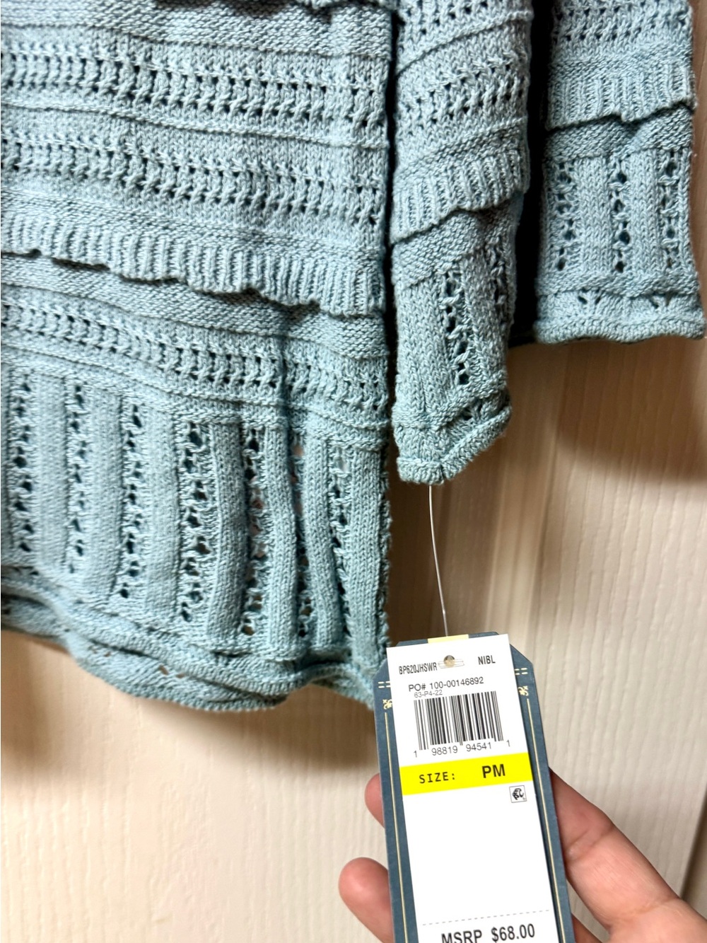 Democracy Light Blue Knit Ruffle Sweater - Picture 2 of 8